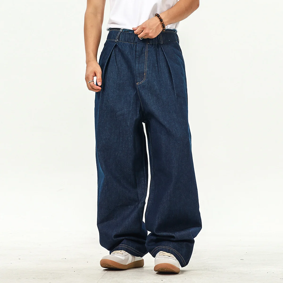Jeans Men Loose Casual Wide Leg Denim Pants Unisex Japanese Harajuku Streetwear Fashion Baggy Jeans Trousers Couple