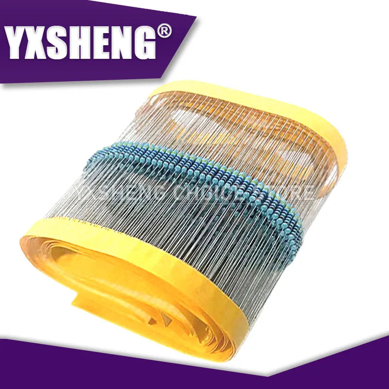 100PCS 1/4W Metal Film Resistor 100R 220R 1K 1.5K 2.2K 4.7K 10K 22K 47K 100K 100 220 1K5 2K2 4K7 1M Ohm New Resistance 1% 1R~10M