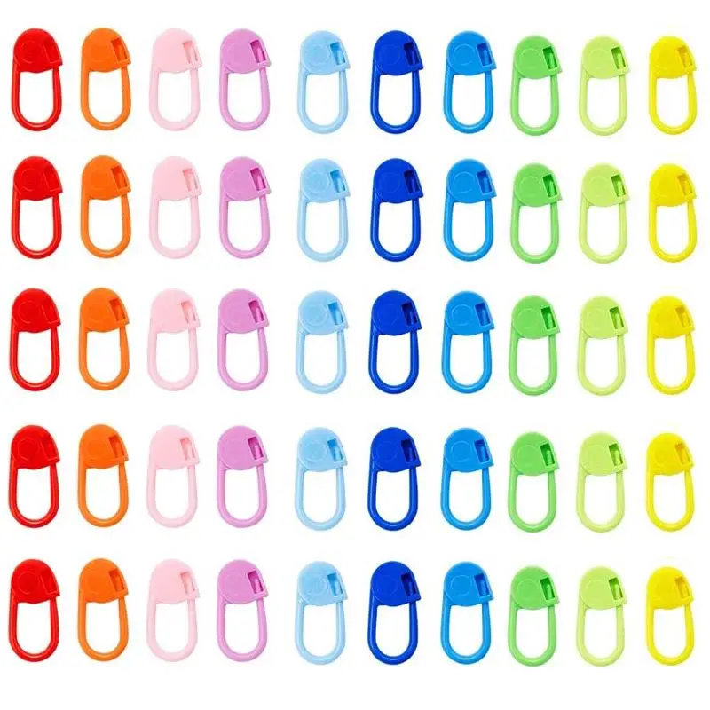 

Colorful Plastic Knitting Tools Mini Resin Clips Pins Set Locking Stitch Markers Crochet Sewing Needle Clip Hooks For Sweater