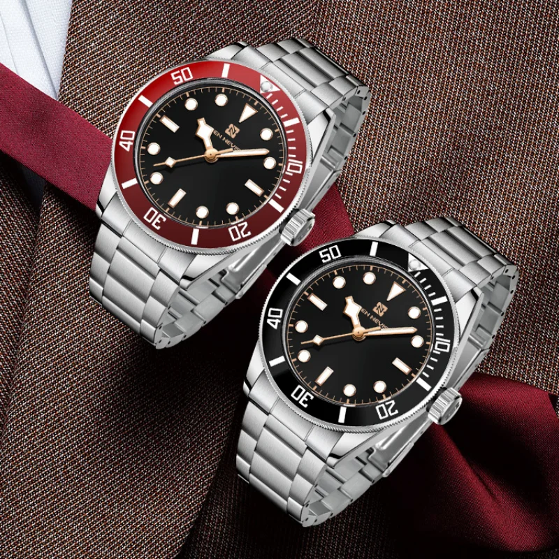 New High End Business Men\'s Watch Waterproof Fine Steel Band Men\'s Quartz Large Dial Fashion Watch Husband\'s Gift Renoj Hombre