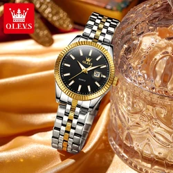 OLEVS 5593 Woman Watch Stainless Steel Waterproof Auto Date Elegant Ladies Wristwatch Luxury Original Quartz Watch for Women New