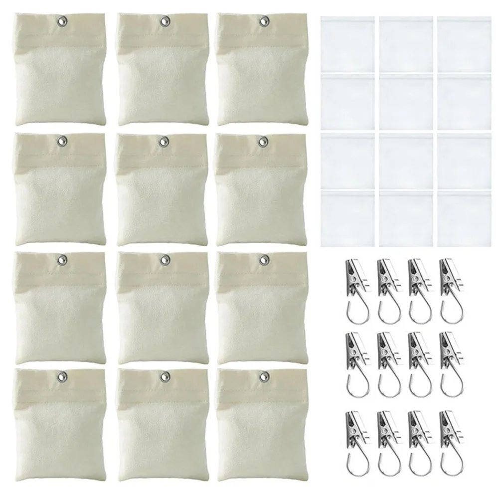 

Secure Your Outdoor Drapery with 12 Pack of Curtain Weights including Metal Clips and Sealable Bags for Easy Use