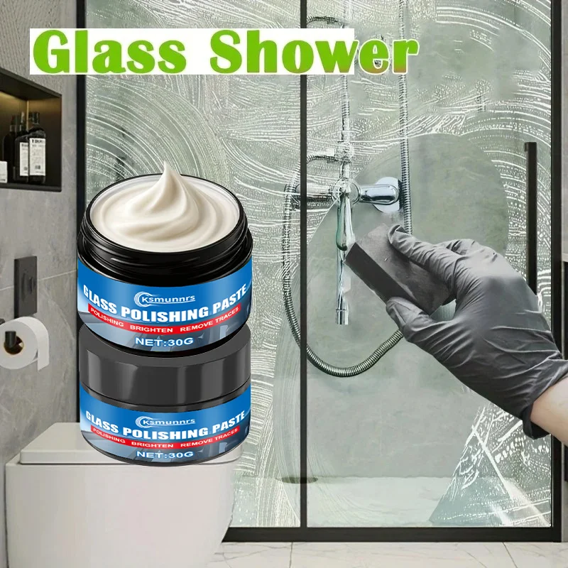 Glass Polishing Paste - Powerful Hard Water Stain Remover and Descaler, Suitable for Glass and Tiles, Ideal for Car Glass and Ho