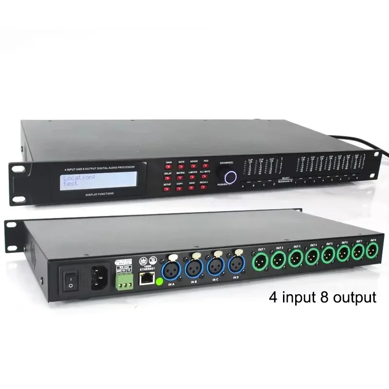 

Digital Audio Processor 4 Input 8 Output Professional Sound System Karaoke Processor