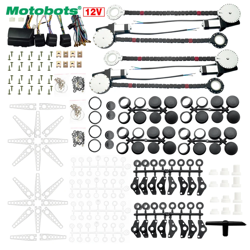 

MOTOBOTS DC12V Universal Car/Auto 4 Doors Electronice Power Window kits With 8pcs/Set Swithces and Harness