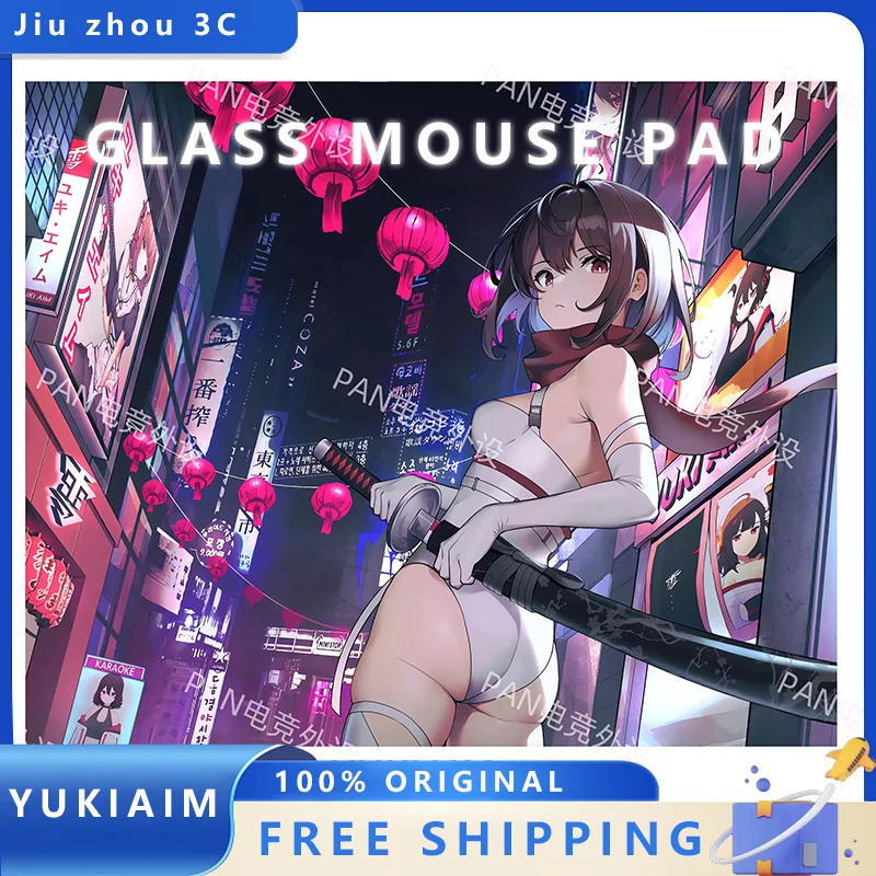 

Yukiaim Katana Glass Gaming Mouse Pad YUME Smooth Frosted Surface Upgrade Coated Full Coverage Primer Desk Mat FPS Accessorie
