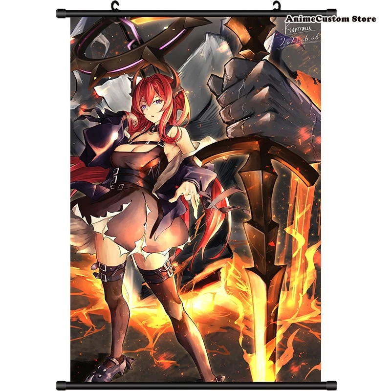 Sexy Mädchen Arknights Surtr Wand Scroll Rolle Malerei Poster Hängen Poster Spiel Anime Wohnkultur Sammlung Cosplay Kunst Weihnachten Geschenk