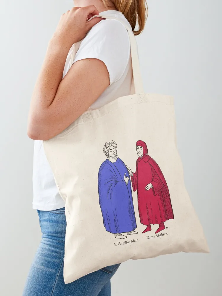 Vergil and Dante (colors) Tote Bag Handbags tote bag custom Canvas Tote Bag