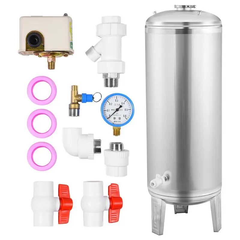 

Stainless Steel Well Pressure Tank 250L Water Storage Pressure Tank Well Water Tank Heavy Duty Pressure Reservoir Water Tank For