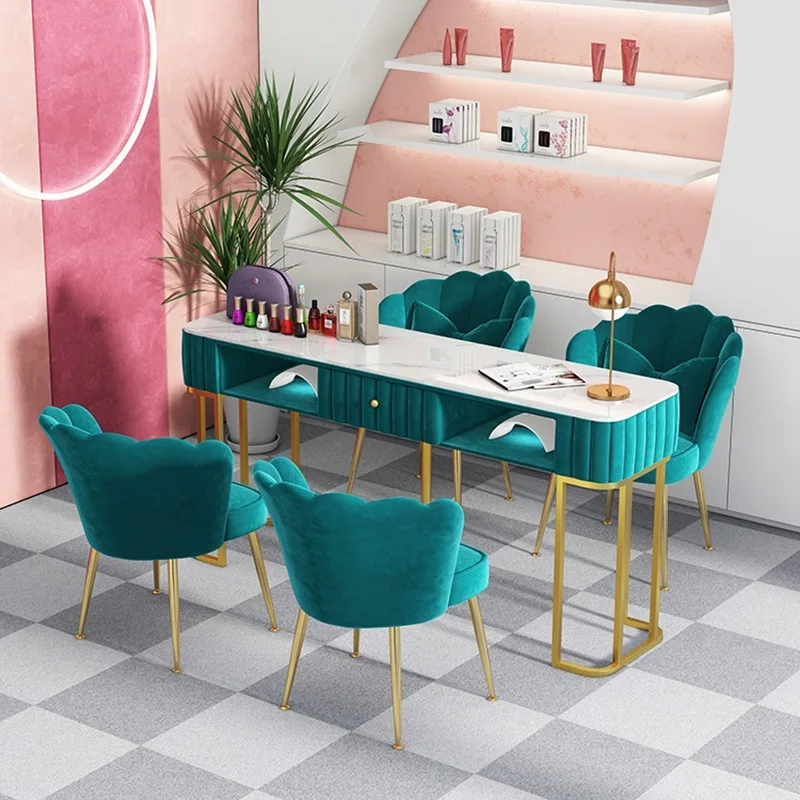 

Pink Luxury Nail Desk Workstation Chairs Design European Nail Desk Organiser Drawer Tavolo Manicure Professionale Furniture