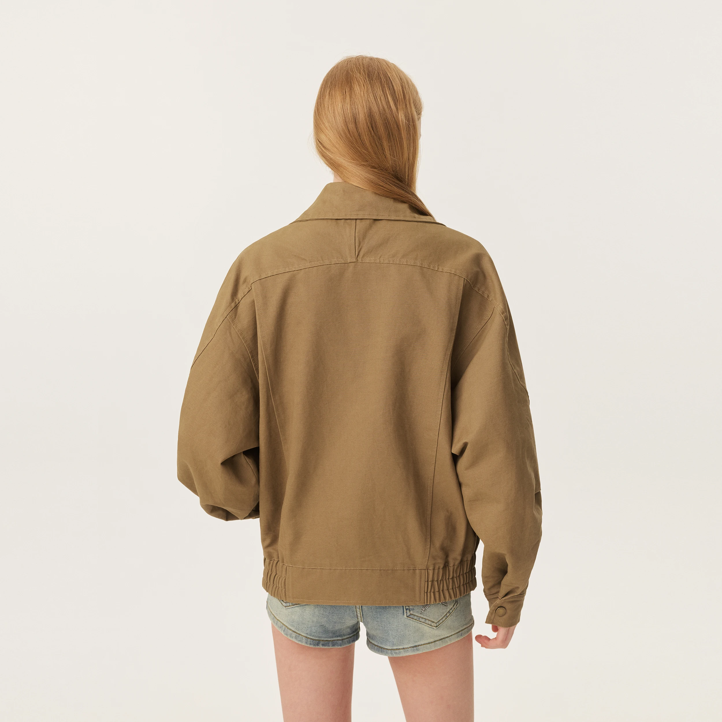 YESCCI Women's Bomber Jacket Winter New Chic Lapel Cropped Cargo Coat Loose Vintage Adjustable Hem Women's Outerwear Y406083192