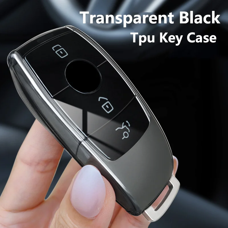 High Quality Transparent TPU for Mercedes Benz E Class W213 E200 E260 E300 E320 Remote Car Key Case Cover Keychain Accessories
