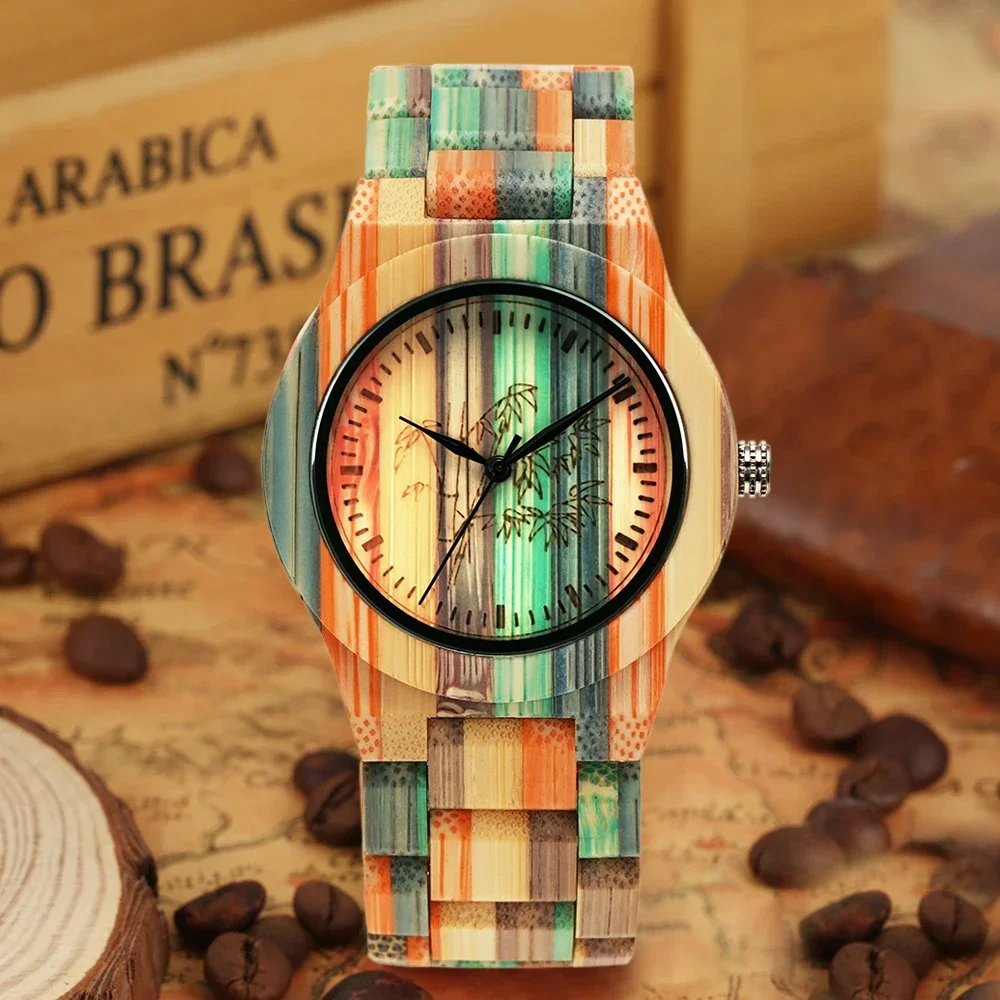 Luxury Color High-end Customized Bamboo Wood Men's Watch New Fashionable and Casual Men's Accessory Watch