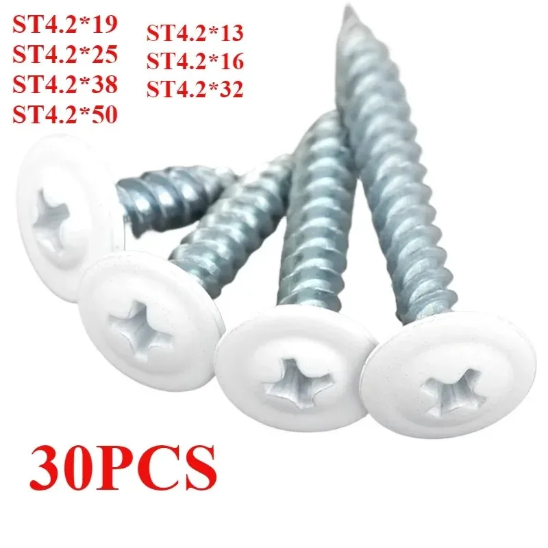 Phillips Pan Head Wood Cross Recessed Truss Self-tapping White Sheet Metal Thread Round Fast  Scre Pan for The Wall Screws Cover