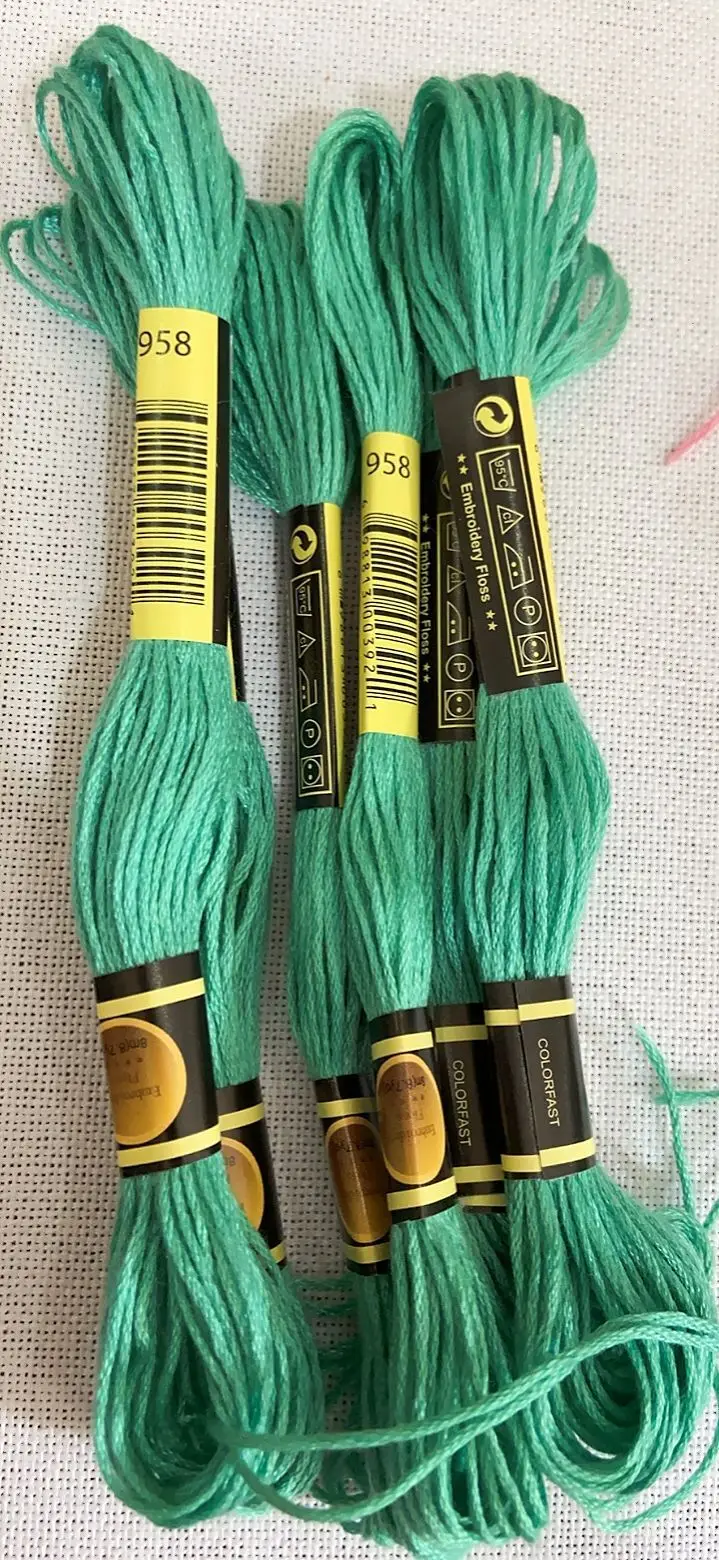 10 قطعة/LOL مجموعة عبر غرزة موضوع التطريز الخيط للمبتدئين DIY بها بنفسك لا تكرار قوس قزح DMC رمز 958 #1