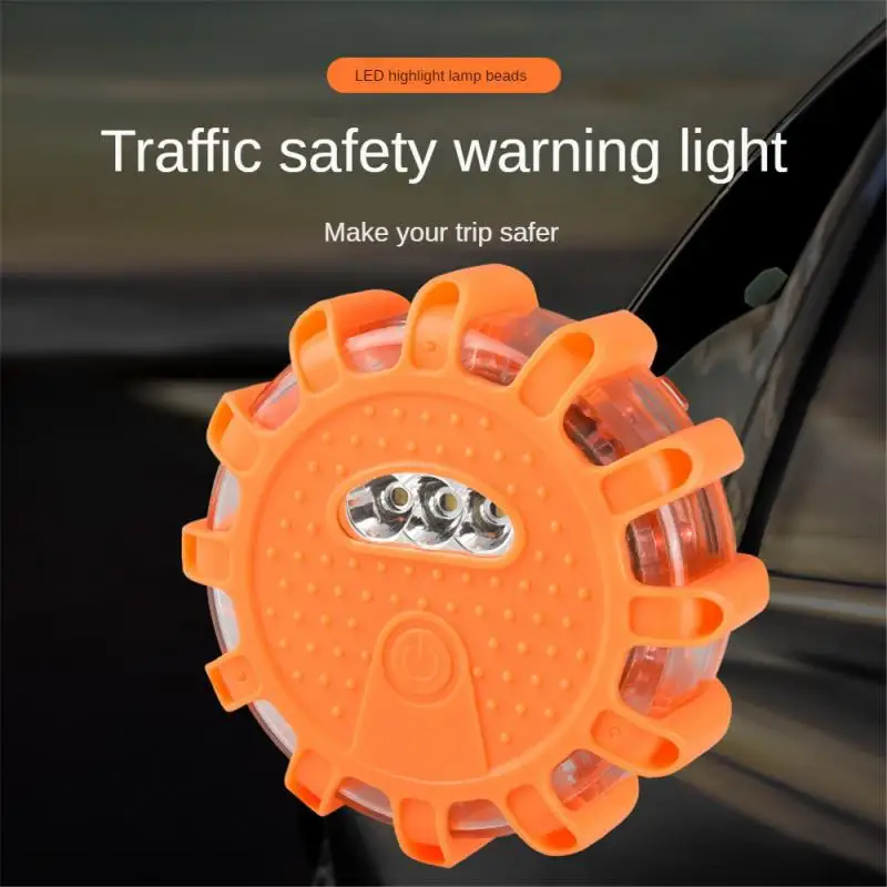 Car Emergency Strobe Flashing Warning Light Roof Road Safety Lamp Roadside Orange Beacon Magnetic Base Light