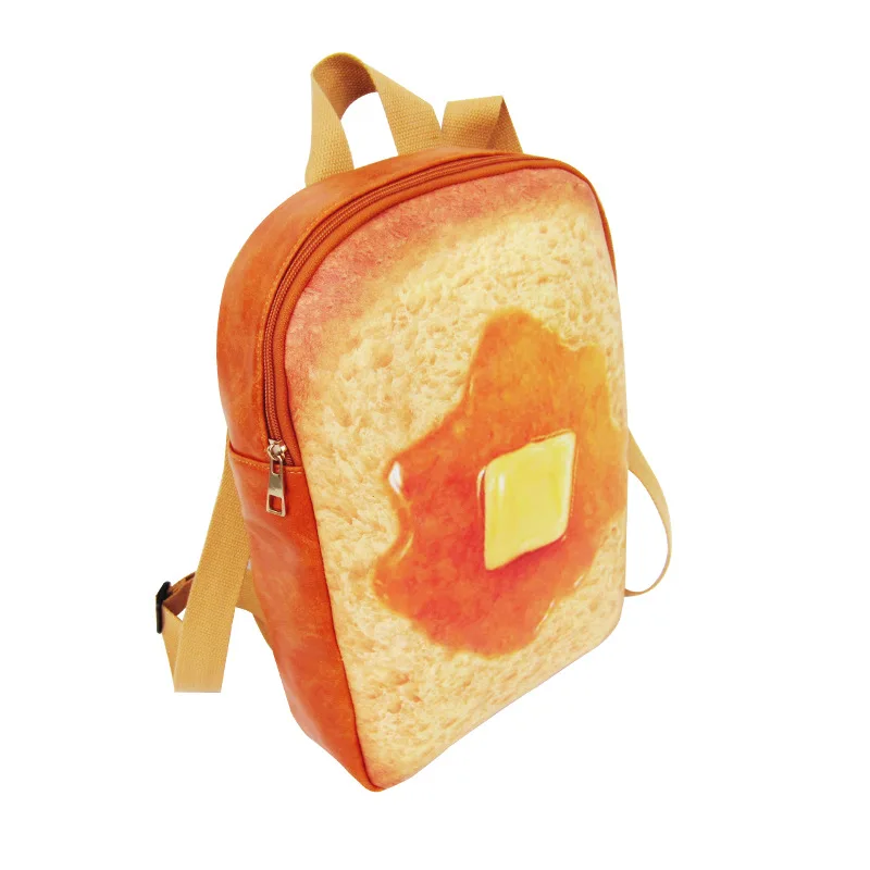 

Funny Bag Toast Backpack Female School Bag Cute Creative Fun Student Bag