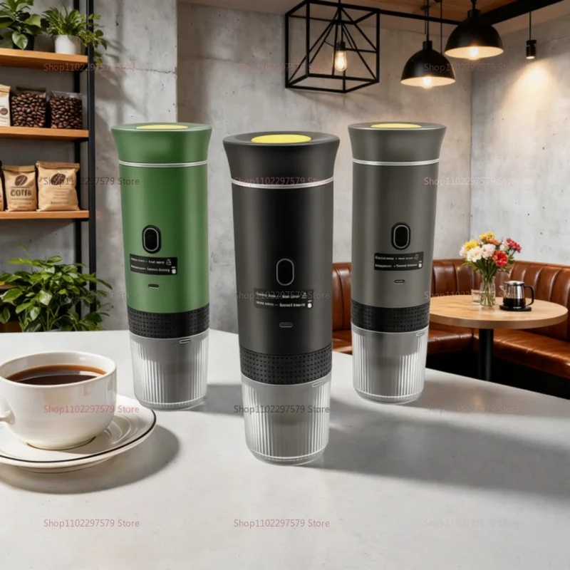 ماكينة صنع القهوة الكهربائية المحمولة ماكينة اسبريسو إيطالية محمولة للسيارة والمنزل 3 في 1 ماكينة قهوة للسفر بمسحوق الكبسولات