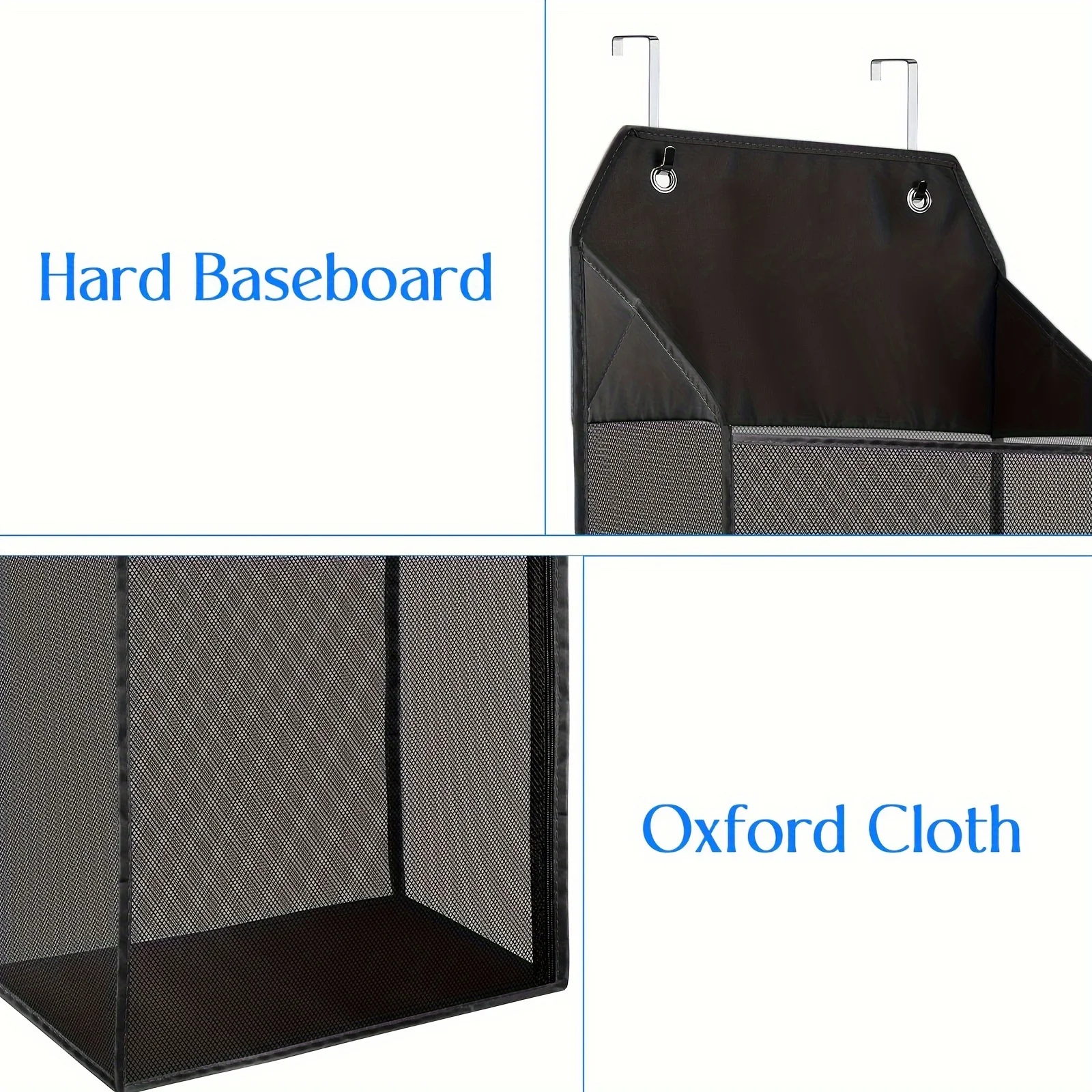 1pc Foldable Wall Hanging Mesh Laundry Basket Door With Zipper For Storing Dirty Clothes Suitable For Bathrooms And Dormitories