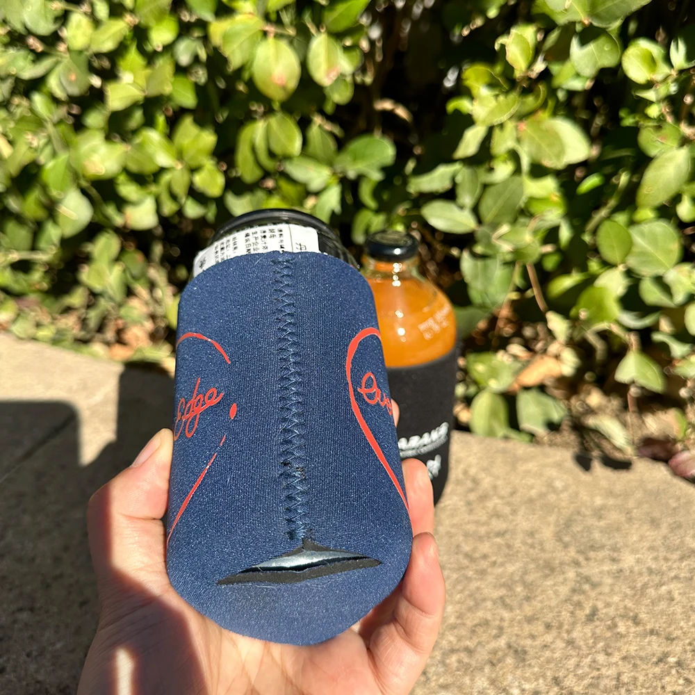 100pcs Promotional Custom Design Collapsible Stubby Holder Can Cooler  For Food Wine Beer Cans Cooler Bag As A Gift  For Wedding