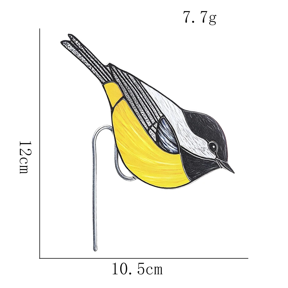 Hängedekoration in Form eines Flugvogels, ein Meisenmotiv, zum Aufhängen an Blumentöpfe, für den Rand von Blumentöpfen, für den Garten, den Hof oder das Balkon, als Pflanztopf-Dekoration oder Geschenk. – Detail 3