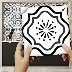10pcs Waterpoof Tile Wall Stickers Transfers Covers Self-adhesive Art Mural Living Room Bathroom Kitchen Floor Stair Wallpaper