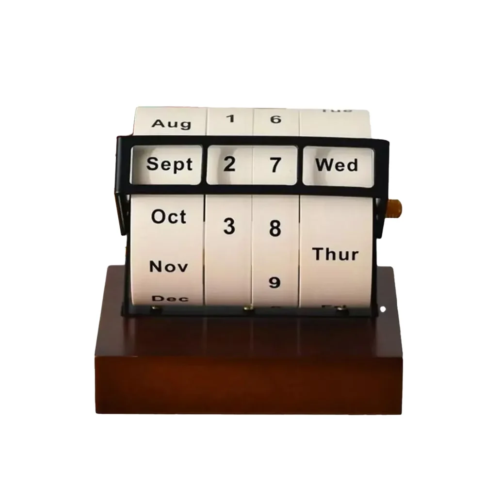 2025 Kawaii Desk Perpetual Calendar Manual Wheel Table Calendar Desktop Decoration School Stationery