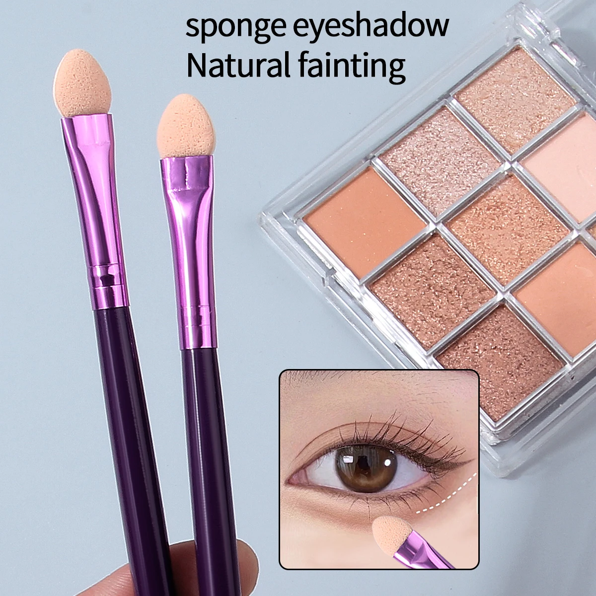 Conjunto de pincéis de maquiagem com cabeça de esponja, pincel de sombra, pincel corretivo e pincel de manchas, ferramentas de maquiagem multifuncionais com 10/20/30 peças