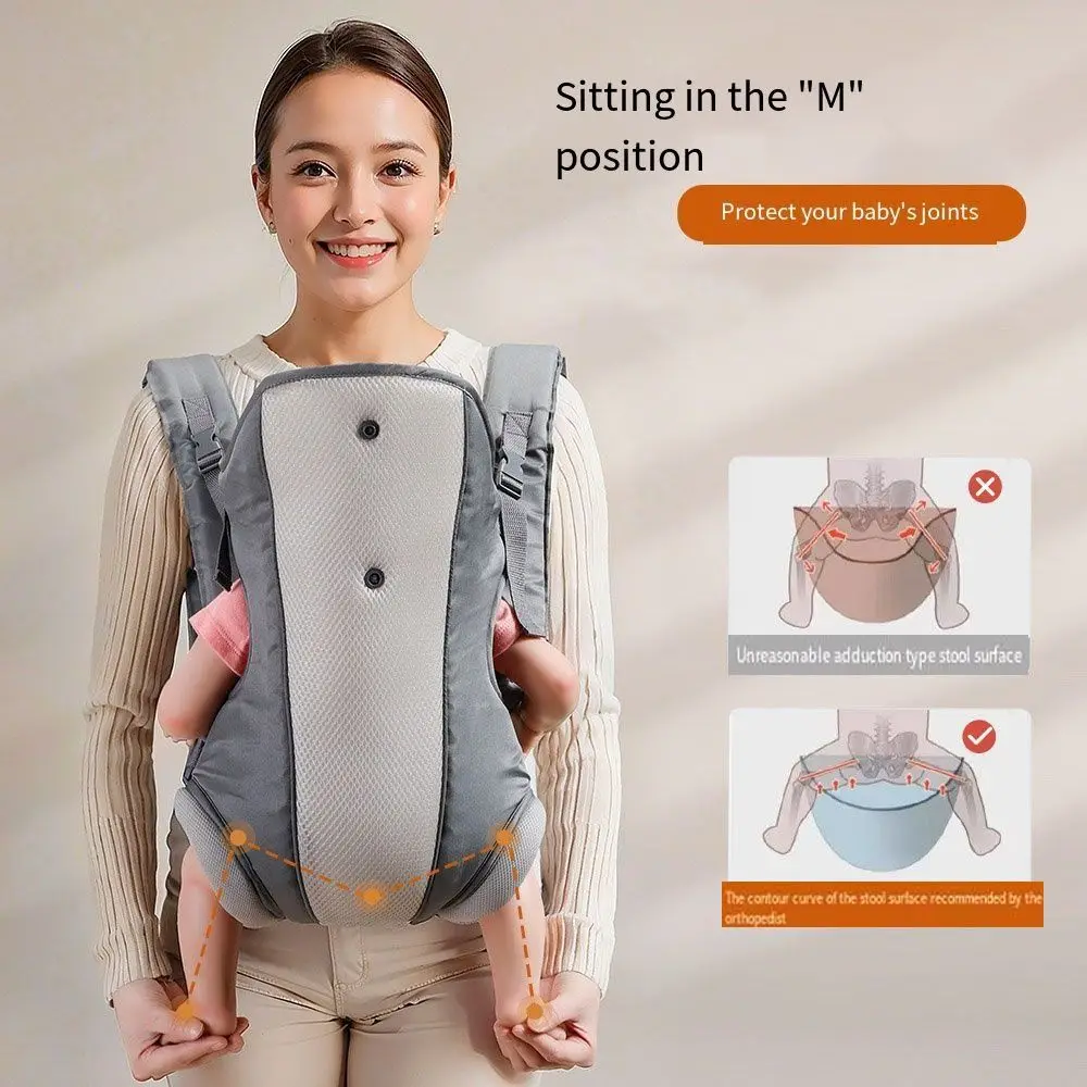 Ergonomiczny nosidełko kangurka dla noworodka, łatwe w regulacji, 4 w 1, nosidełko do noszenia dziecka z przodu, siedzisko biodrowe, pas biodrowy, oddychające.