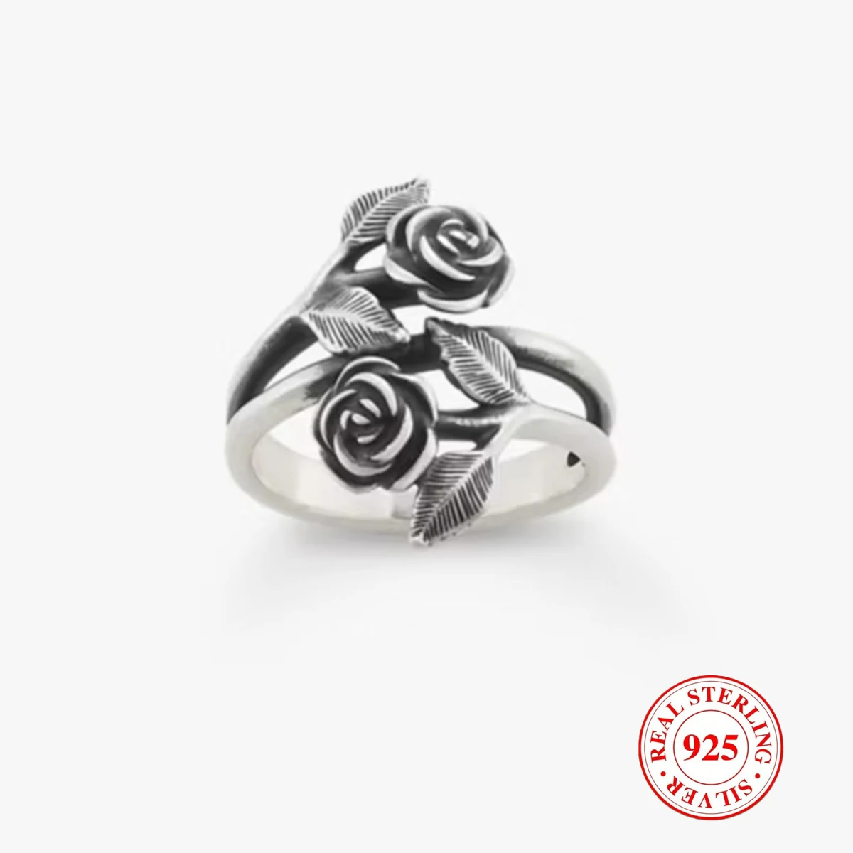 

1 шт. кольцо с розой из стерлингового серебра S925, кольцо «сделай сам», уникальное кольцо «сделай сам» в стиле ретро, для повседневного использования, вечеринки и банкета, украшение в подарок