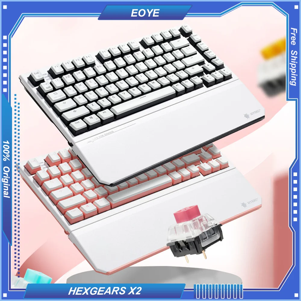 

HEXGEARS X2 Mechanical Keyboard 75% Layout 82 Keys 2-Mode Wireless 2.4G/Type-c Wired 2.4G Kailh Box Switch for PC Laptop Gaming