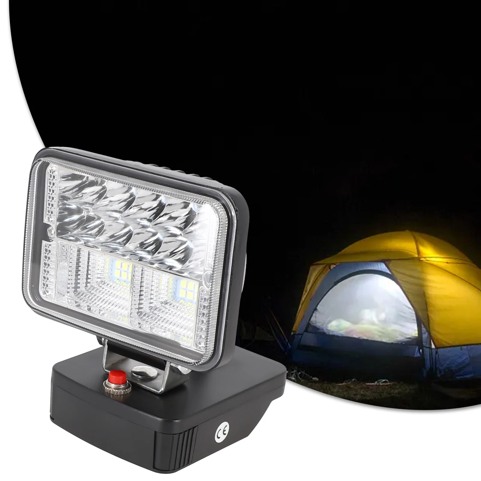 For 18V Li-Ion For Battery LED Work Lamp 30W Zinc Alloy Headlight With Low Voltage Protection For Field Tent For Lighting Tool