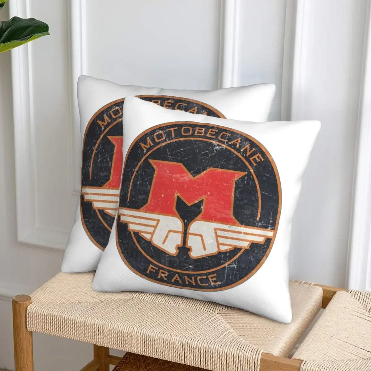 

Наволочка Motobecane Retro Badge, 2 шт., квадратная, декоративная, для дивана, дома, для создания уютной атмосферы