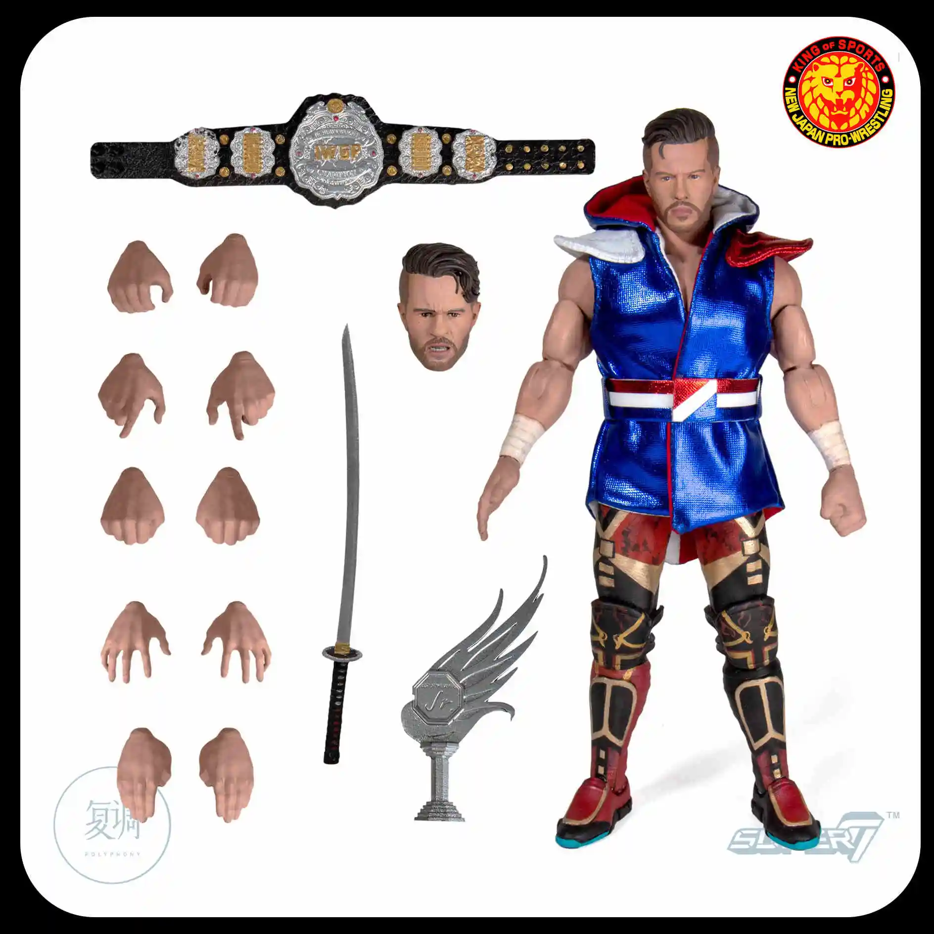 Super7日本のプロレスリングアクションフィギュア、7インチ、njpw