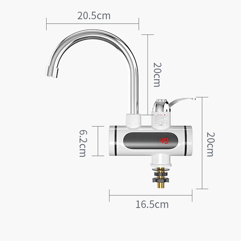 Electric Hot And Cold Water Heater Faucet Quick Heating Tap Conector For Faucet 3000W US Plug