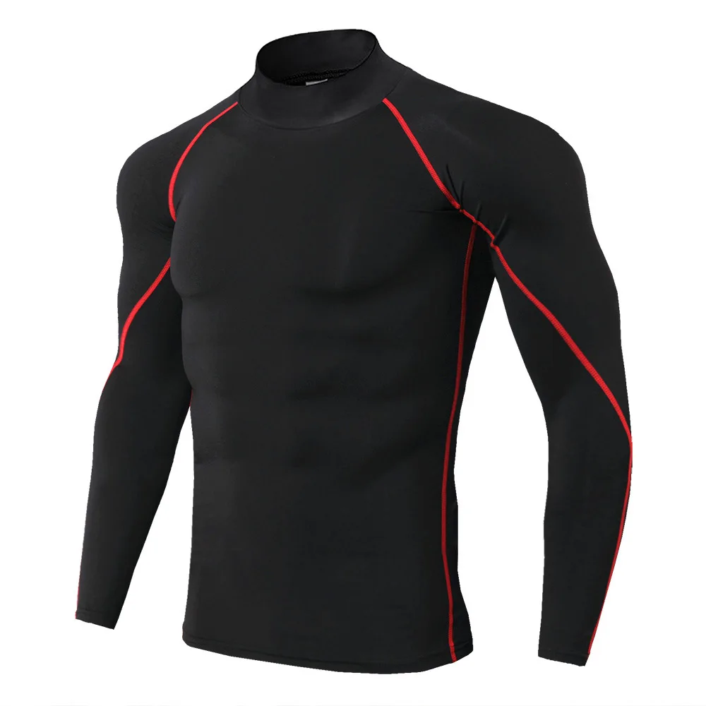 Herren Sport-T-Shirt Schnelltrocknendes Bodybuilding-Laufshirt Langarm-Kompressionsshirt Fitness-T-Shirt Herren Fitness-Enganliegend – Detail 4