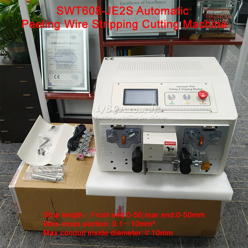 SWT608-JE2S Automatic Peeling Wire Stripper Stripping Cutting Machine 0.1-10mm2 AWG7-AWG28 220V 110V Touch Screen Control