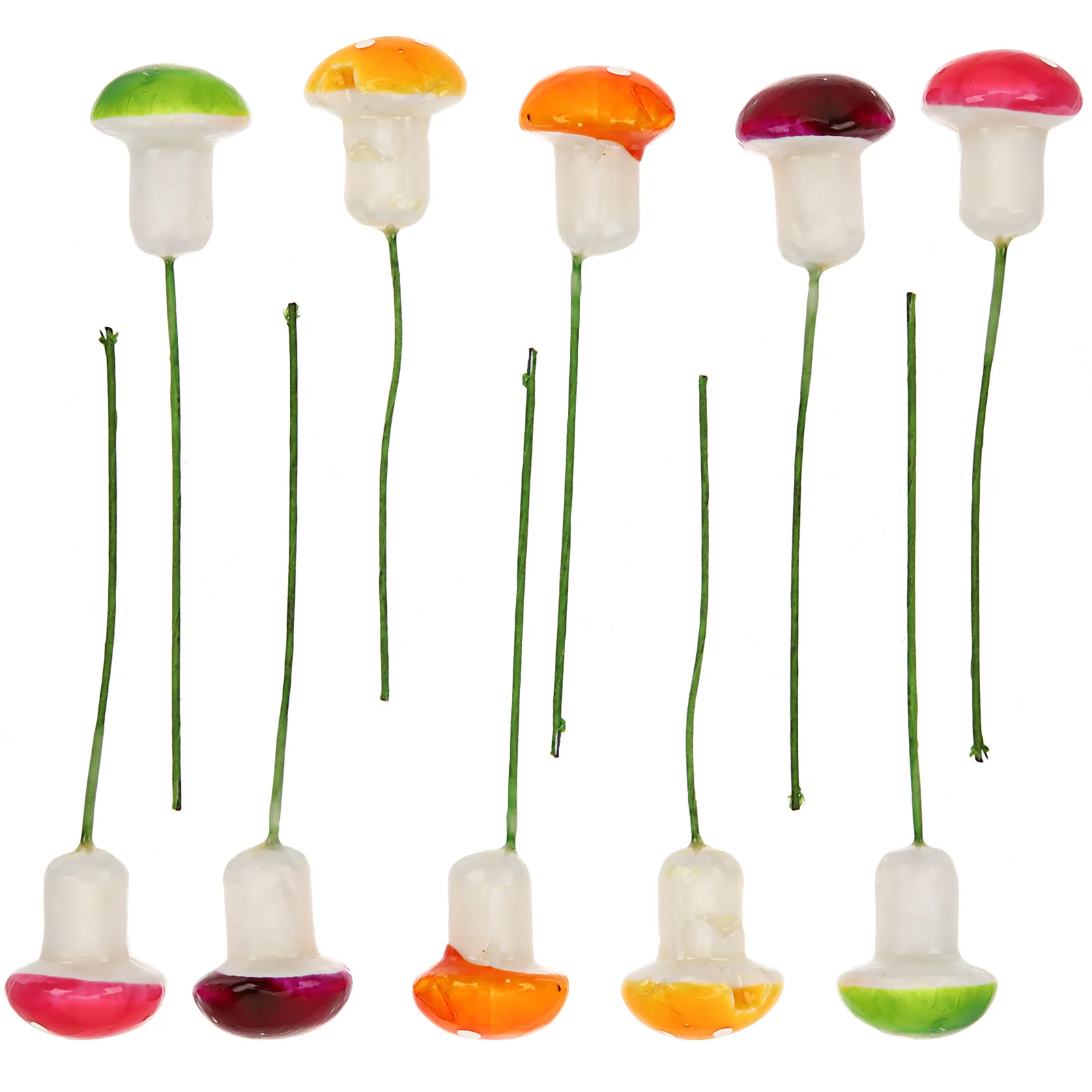 

20Pcs Tiny Mushrooms Miniature Decor Realistic Shape Fine Workmanship Home Garden Bonsai Cake Decoration Accessories