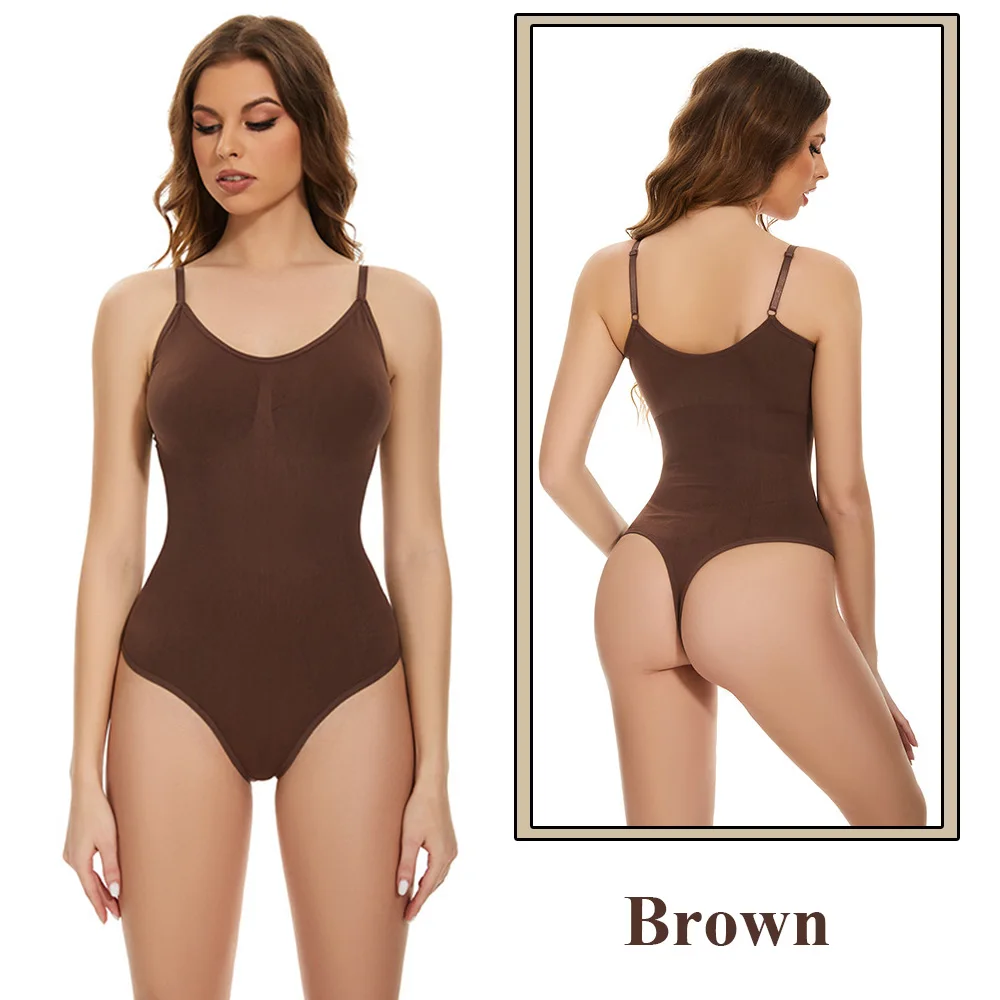 Women Thong Shapewear bodysuit tummy control hooks crotch Body Shaper stree jumpsuit