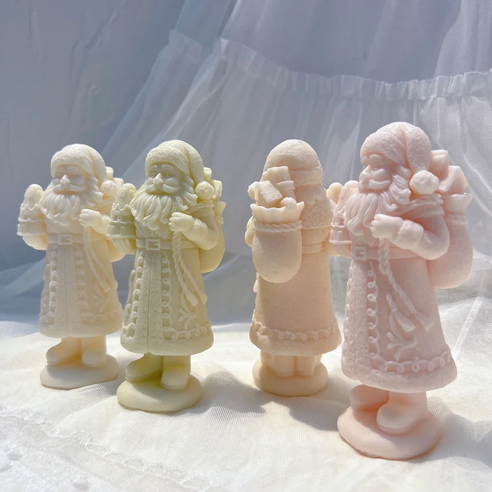 Christmas Gingerbread Santa Candle Mold Father Christmas Resin Silicone Mold Kriss Kringle Plaster Gypsum Silicone Mould