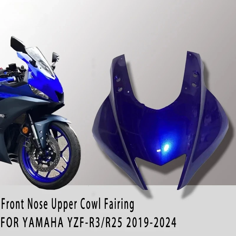 

Para Yamaha YZF R3 R25 2019-2024 carenado parabrisas superior nariz lantera cubierta máscara capó actualización nariz R1 R6