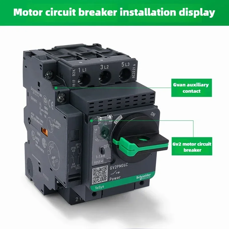 Schneider Electric Motor Circuit Breaker Side Mount Instant Assist touchpoint GVAN11 1 Open 1 Close Module Contact GV2ME GVAE11