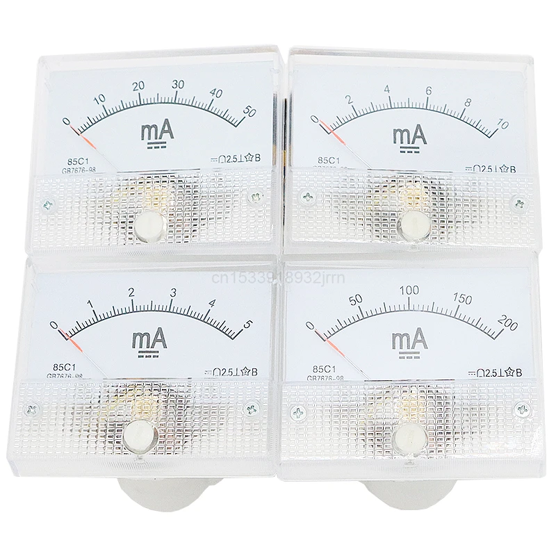 1Pcs 85C1 Milliammeter DC Analog Current Meter Panel Mechanical Pointer Type 1/5/10/20/30/50/100/200/300/500mA