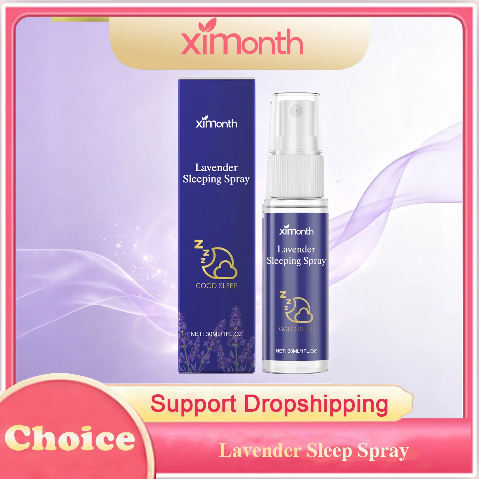Lavender Sleep Spray Deep Sleep Improve Sleep Quality Relieve Anxiety Stress Reduce Insomnia Bedtime Calming Relaxes Body Spray