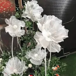 1Pc Large Artificial Flowers for Wedding Decorations Giant Guaze Wedding Flowers for Engagement Fairy Birthday Backdrop Decor