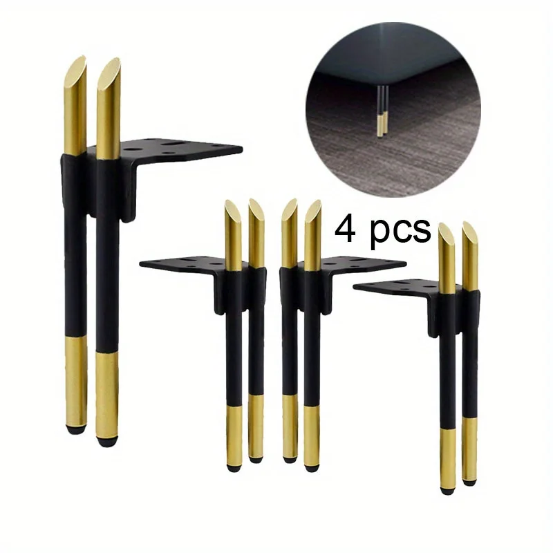 

4pcs Furniture Metal Legs Cabinet Feet Metal Sofa Bedside Wardrobes Feet Replacement Leg Height Adjustable Furniture Table Legs