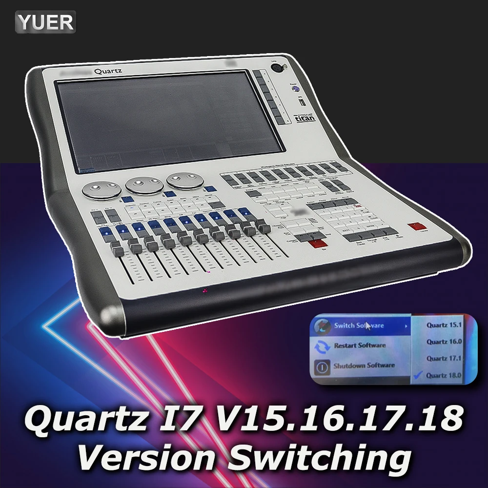 Quarzkonsole I7 V15/V16/V17/V18 Version Cutover Wählen Sie Bühneneffektbeleuchtung LED Moving Head DMX-Controller für DJ Disco Titan