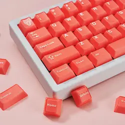 Cherry Profile Double Shot Keycaps Set 114 Keys Orange Red Semitransparent PBT Keycaps for Cherry Gateron MX Switches Keyboards