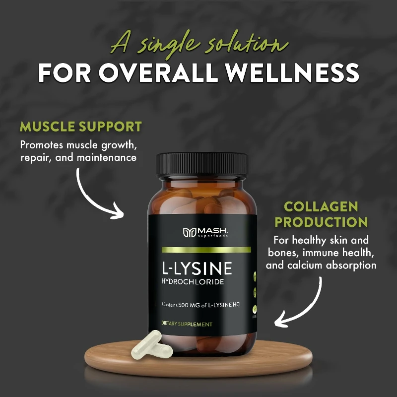 L-Lysine (L-Lysine Monohydrochloride) 1000 ملجم، الأحماض الأمينية، وظيفة المناعة غير وراثيًا، 60 كبسولة نباتية #3