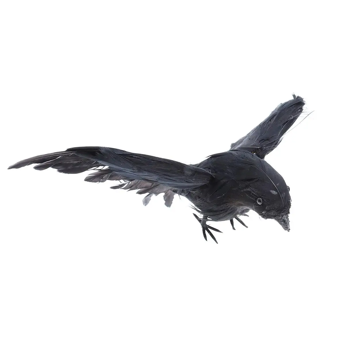 3PCS Artificial Crow Props Black Halloween Decoration Bonsai Indoor Garden Home Wedding Display Model Landscape Fake Birds